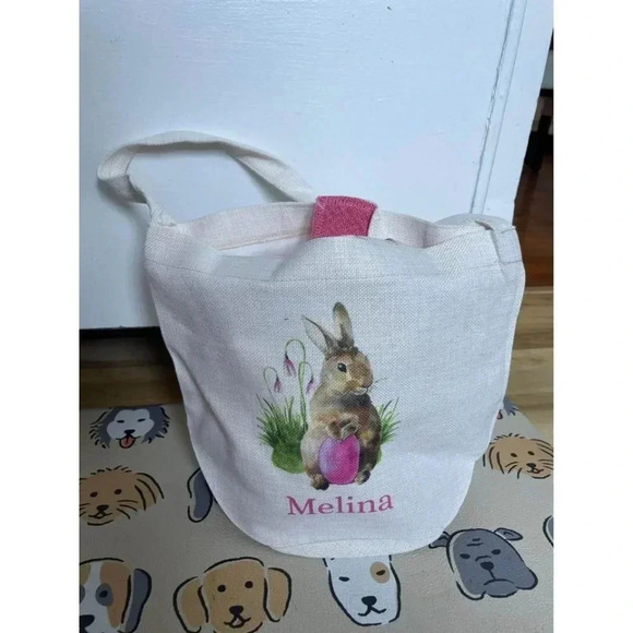 Melina Child’s Easter Bunny Cloth Basket Bag - Picture 1 of 7